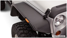 Cargar imagen en el visor de la galería, Guardabarros estilo plano Bushwacker 07-18 para Jeep Wrangler, 4 piezas, apto solo para utilitarios deportivos de 2 puertas, color negro