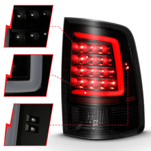 Cargar imagen en el visor de la galería, ANZO 2009-2018 Dodge Ram 1500 LED Taillight Plank Style Black w/Smoke Lens