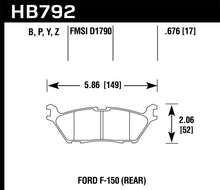 Cargar imagen en el visor de la galería, Hawk 15 Ford F-150 LTS Street Rear Brake Pads