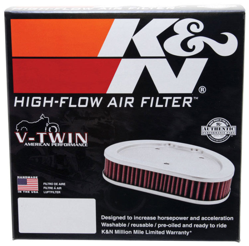 K&N Custom Air Filter 6.25in W 9.688in L 2.188in H — For K&N RK Series Harley-Davidson Air Cleaners