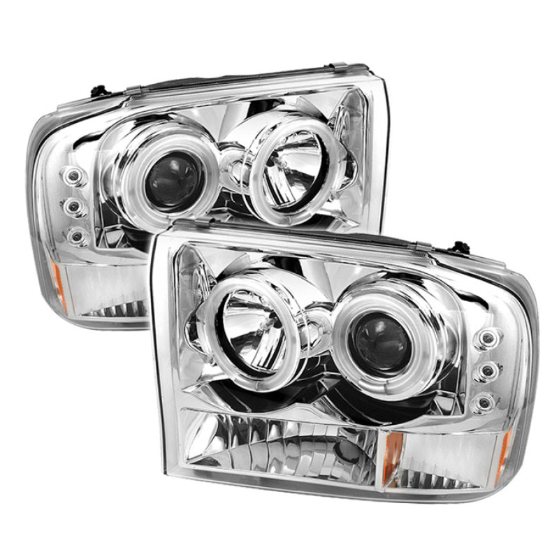 Proyector Spyder Ford F250 Super Duty 99-04 Versión 2 LED Halo LED Chrm PRO-YD-FF25099-1P-G2-C