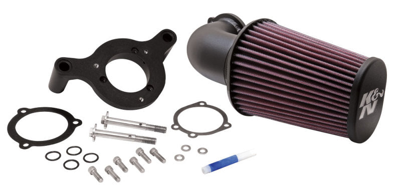 K&N 57-1125 Performance Intake Kit - Black — Fits 01-14 Harley Davidson Softail/DYNA