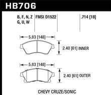 Cargar imagen en el visor de la galería, Hawk 11-12 Chevy Cruze Eco/LS/1LT/2LT/LTZ / 12 Sonic LS/LT/LTZ DTC-60 Front Race Brake Pads