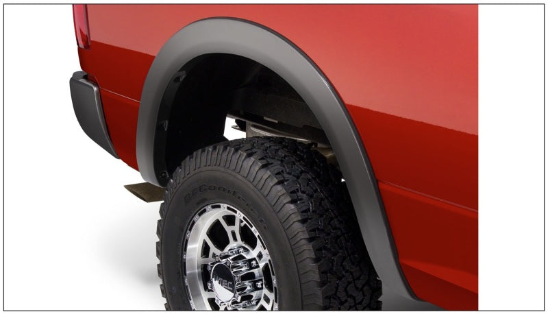 Guardabarros estilo OE de Bushwacker para Dodge Ram 2500 Fleetside 10-18, 4 piezas, caja de 76,3/98,3 pulgadas, color negro