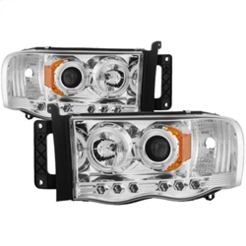 Faros delanteros de proyector LED Halo LED cromado Spyder Dodge Ram 1500 02-05/Ram 2500 03-05 PRO-YD-DR02-HL-C