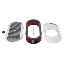 Cargar imagen en el visor de la galería, Edelbrock Air Cleaner Elite II Oval Single 4-Bbl Carb 2 5In Red Element Polished