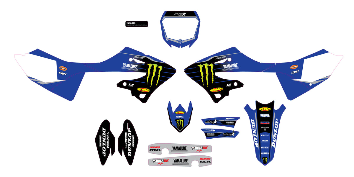 D-COR Complete KIT 23 Blue MEY YZ 125/250 WHT BG (20-50-263)
