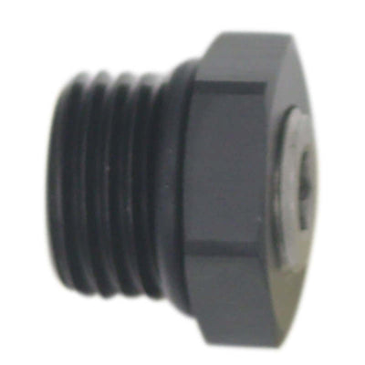 DeatschWerks 6AN ORB Plug Fitting w/ 1/8in NPT Gauge Port - Anodized Matte Black