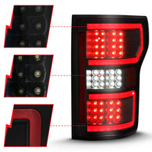 Cargar imagen en el visor de la galería, ANZO 18-19 Ford F-150 LED Taillight Black Housing Clear Lens Red Light Bar W/Sequential