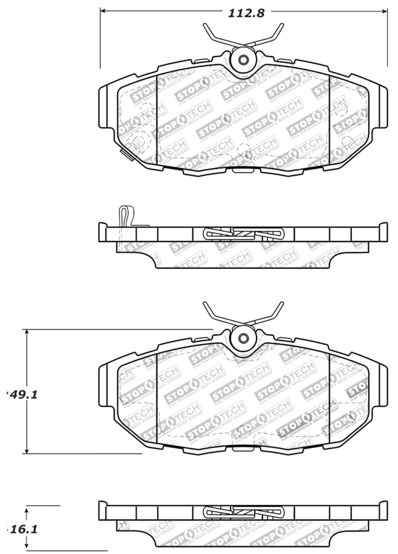 StopTech Performance Brake Pads — Fits 2011-2014 Ford Mustang