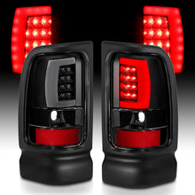 Cargar imagen en el visor de la galería, ANZO 1994-2001 Dodge Ram 1500 LED Taillights Plank Style Black w/Clear Lens