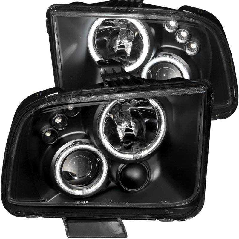 Faros delanteros con proyector ANZO 2005-2009 Ford Mustang con Halo negro