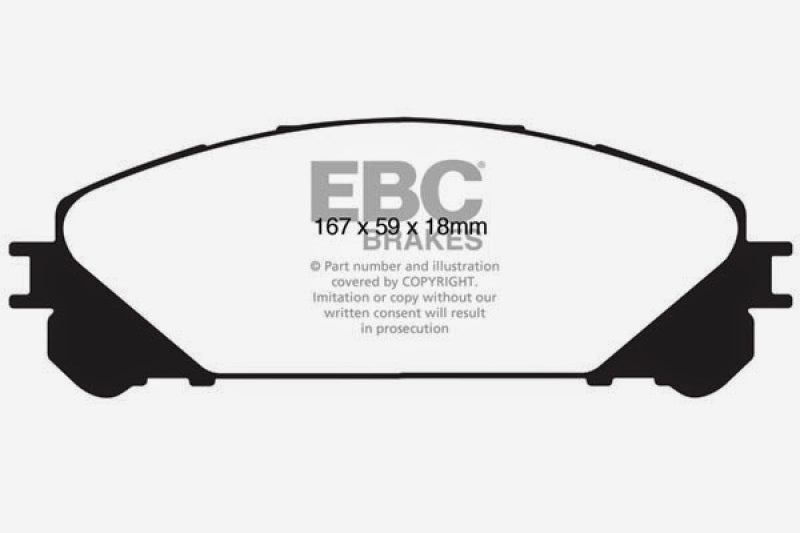 EBC 15+ Lexus NX200t 2.0 Turbo Greenstuff Front Brake Pads