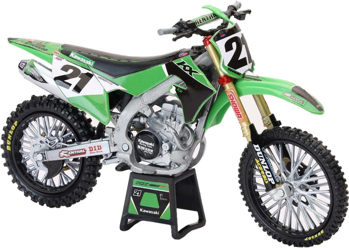 NEW-RAY 1:12 Scale Kawasaki Factory Team KX450F Jason Anderson #21 (58413)