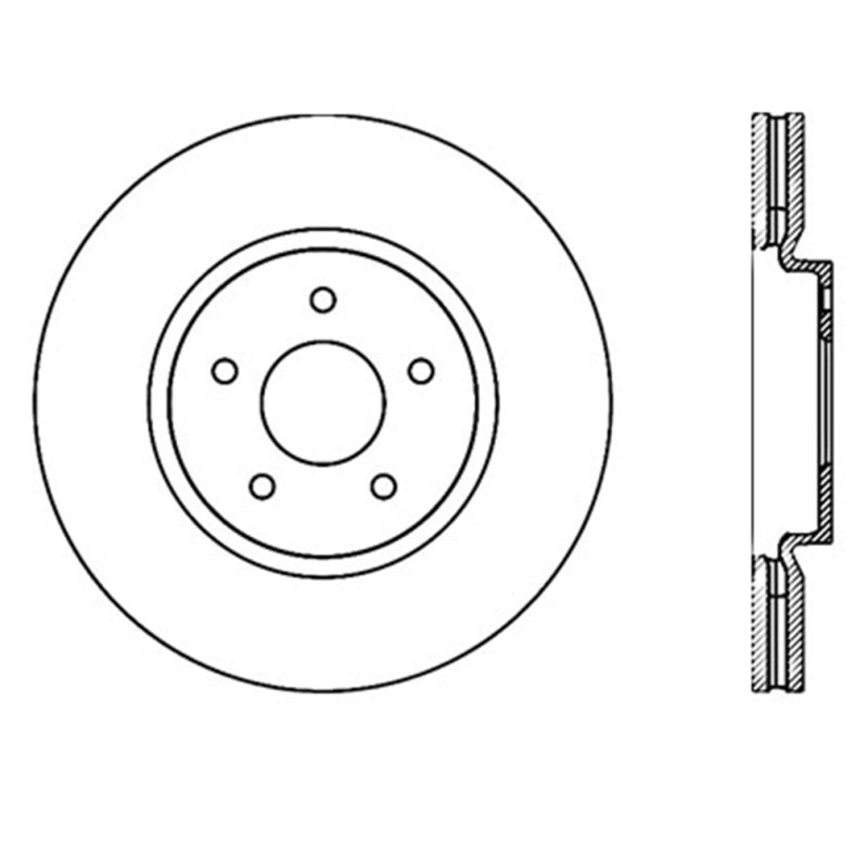 Rotor delantero derecho ranurado y perforado SportStop para Infiniti G37 / Nissan 370Z de StopTech