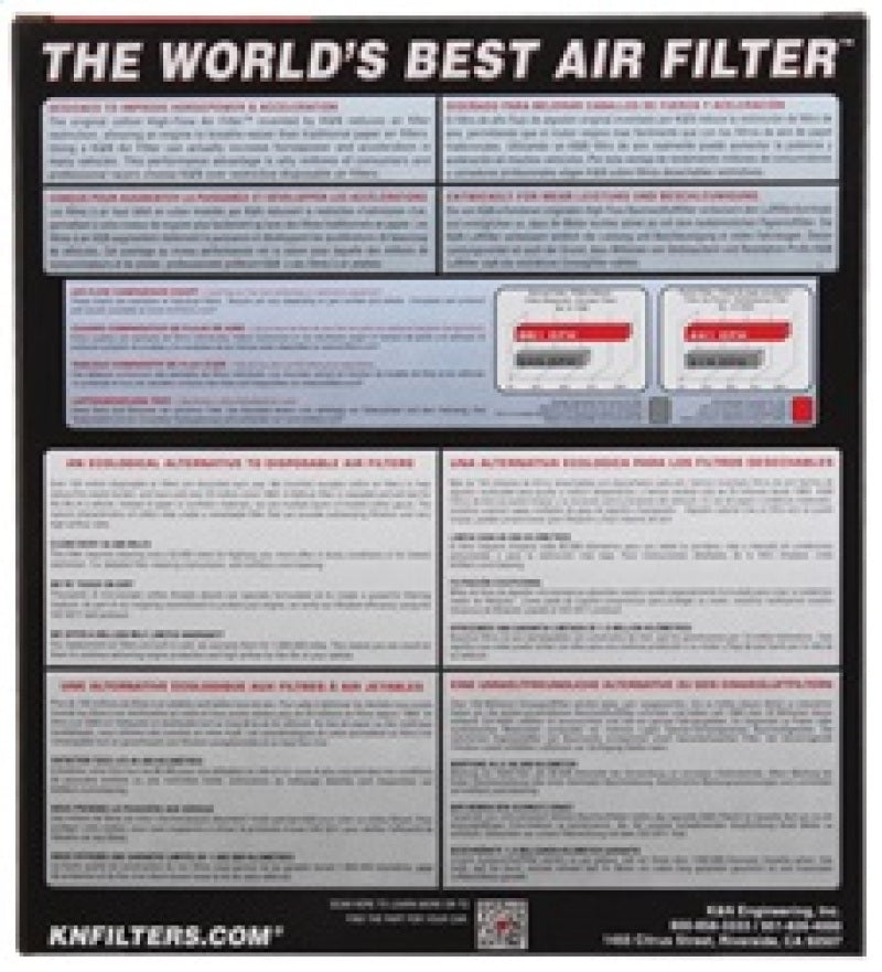 K&N Replacement Air Filter — Fits 2008-2010 Dodge Grand Caravan 3.3L V6
