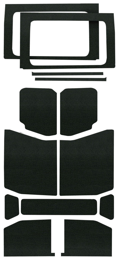 Kit completo de alfombrillas para techo de Jeep Wrangler JL de 4 puertas DEI 18-23, 13 piezas, color negro