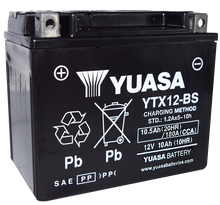 Cargar imagen en el visor de la galería, Yuasa YTX12-BS Maintenance Free AGM 12 Volt Battery (Bottle Supplied)