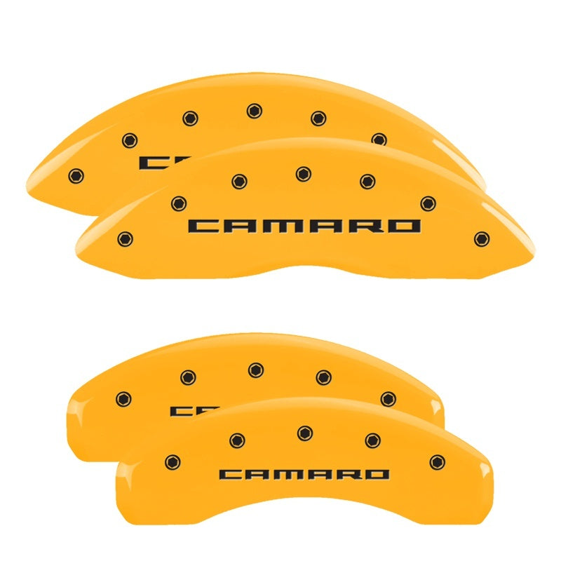 MGP Yellow Caliper Covers Engraved Camaro Gen 5 Front & Rear - Fits 2010-2015 Chevrolet Camaro