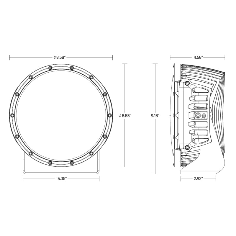 Foco LED todoterreno de 9 pulgadas de la serie 360 ​​de Rigid Industries, color ámbar