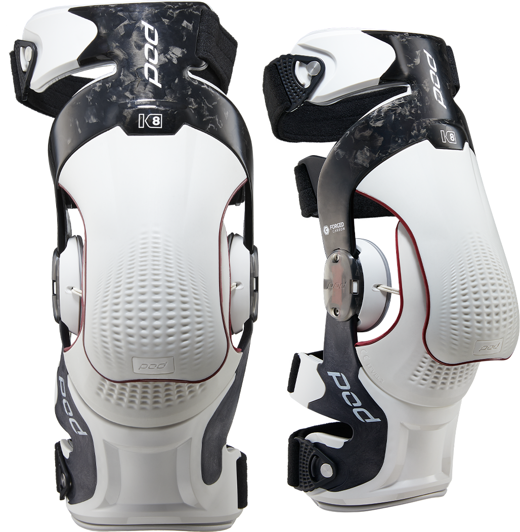 POD K8 3.0 Knee Brace Carbon (PR) Carbon/White LG (K830-CLT-PR-LG)
