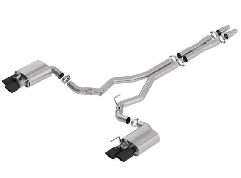 Borla ATAK 3in Catback Exhaust Black Chrome Tips — Fits 2018-2023 Ford Mustang GT