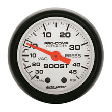 Cargar imagen en el visor de la galería, Autometer Phantom 52mm 30in Hg-Vac/45PSI Mechanical Vacuum/Boost Gauge