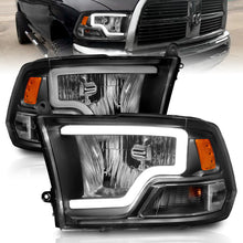 Cargar imagen en el visor de la galería, ANZO 2009-2018 Dodge Ram 1500 Crystal Headlights w/ Light Bar Black Housing