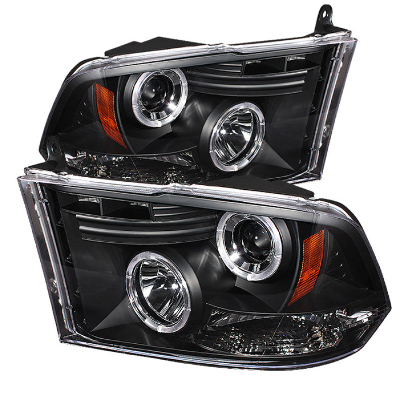 Faros delanteros de proyector Spyder Dodge Ram 1500 09-14 10-14 Halógeno - LED Halo LED - Negro PRO-YD-DR09-HL-BK