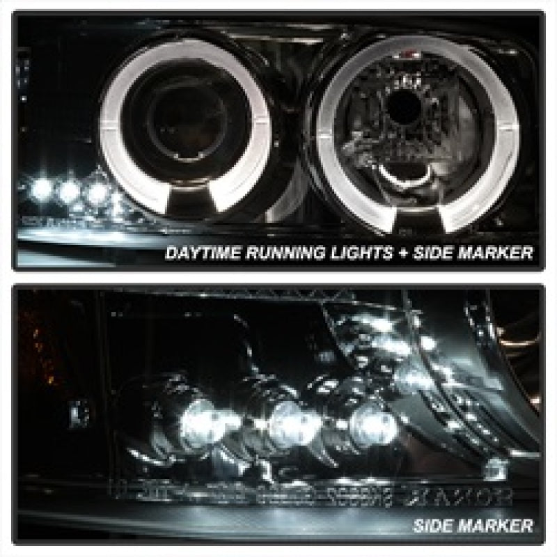 Faros delanteros de proyector LED Halo LED cromados Spyder GMC Sierra 1500/2500/3500 99-06 PRO-YD-CDE00-HL-C