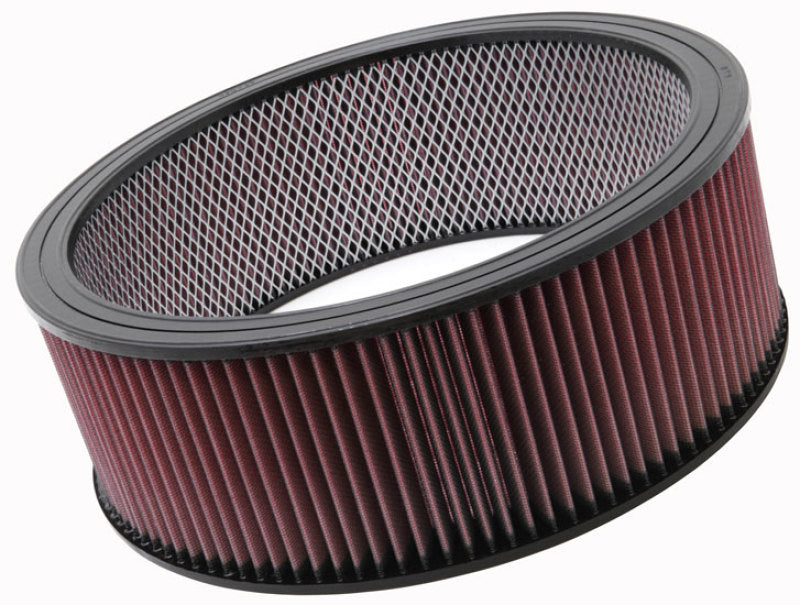 K&N High-Flow Drop-In Air Filter — 14in OD / 12in ID / 5in H w/ Inner Wire
