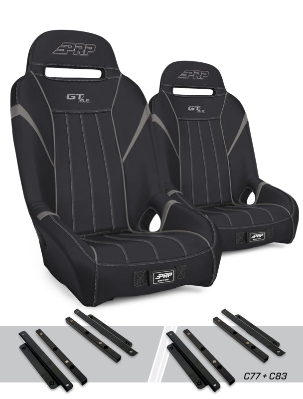 PRP Seats GT/S.E. Suspension Seat Kit for Polaris General, RZR - Black