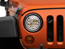 Load image into Gallery viewer, Raxiom 97-18 Jeep Wrangler TJ/JK Axial Spider LED Headlight w/ Amber DRL- Chrome Hsng (Clear Lens)