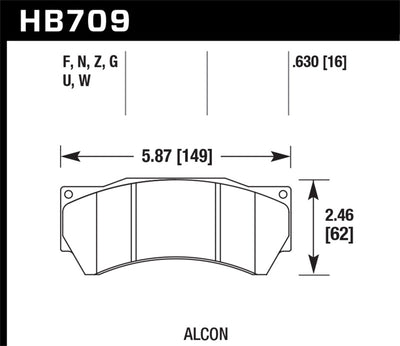 Hawk Performance HPS Street Brake Pads — Fits Alcon Mono 6, Model 4497