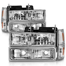 Cargar imagen en el visor de la galería, ANZO 88-98 Chevrolet C1500 Crystal Headlights Chrome w/ Signal and Side Marker Lights