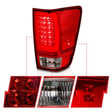 Cargar imagen en el visor de la galería, Anzo 04-15 Nissan Titan Full LED Tailights Chrome Housing Red/Clear Lens