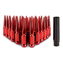 Cargar imagen en el visor de la galería, Mishimoto Mishimoto Steel Spiked Lug Nuts M14 x 1.5 32pc Set Red