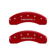 Cargar imagen en el visor de la galería, Cubiertas de pinza MGP 4 grabadas delanteras y traseras Acabado en rojo Denali plateado