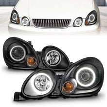 Cargar imagen en el visor de la galería, Faros delanteros con proyector ANZO 1998-2005 Lexus Gs300 con Halo negro