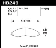 Cargar imagen en el visor de la galería, Pastillas de freno delanteras Hawk 1998-2002 Chevrolet Camaro SS 5.7 HPS 5.0