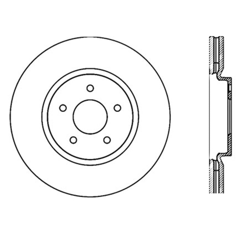 Rotor delantero izquierdo ranurado y perforado SportStop para Infiniti G37 / Nissan 370Z de StopTech