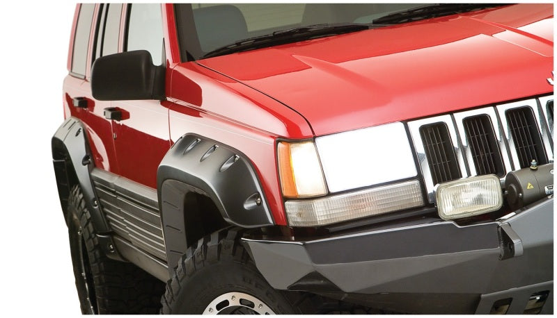 Guardabarros estilo recortado Bushwacker para Jeep Grand Cherokee 93-98, 4 piezas, color negro