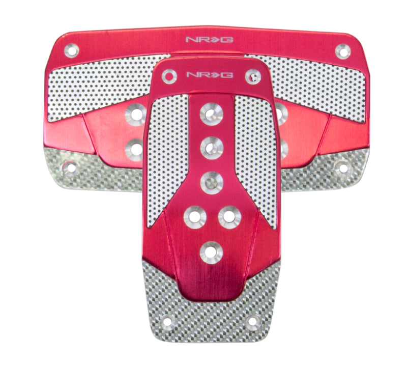 Pedal deportivo de aluminio NRG A/T - Rojo con carbono plateado