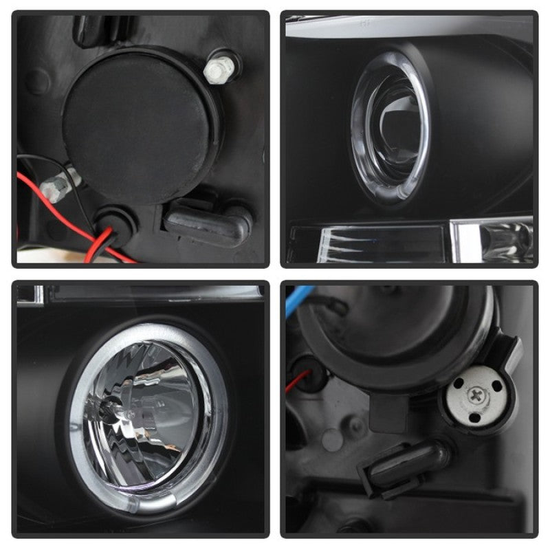 Faros delanteros de proyector LED Halo LED Blk Spyder Chevy Silverado 1500 07-13 PRO-YD-CS07-HL-BK