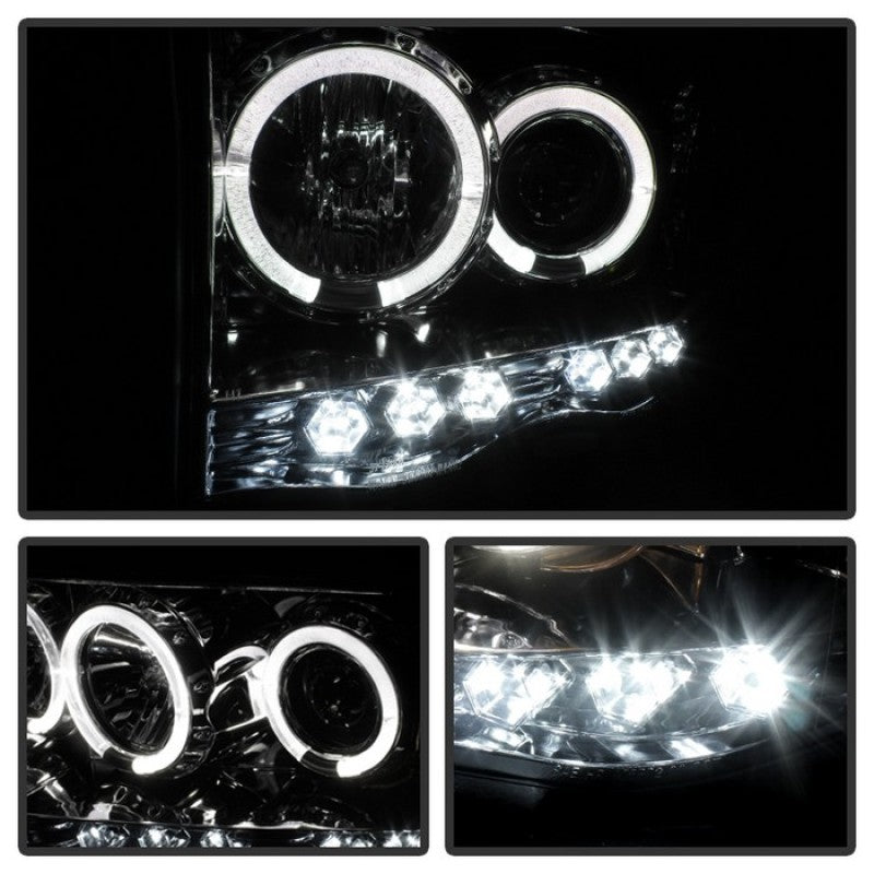 Faros delanteros de proyector LED Halo LED cromado Spyder Dodge Ram 1500 02-05/Ram 2500 03-05 PRO-YD-DR02-HL-C