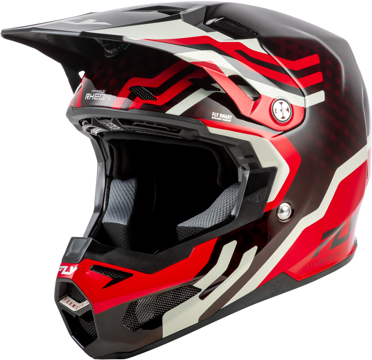 Fly Racing Formula S Carbon Byte Helmet RED Carbon/RED/Grey LG (73-4451L)