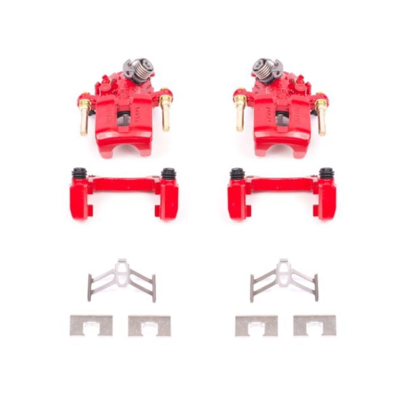 Pinzas traseras rojas Power Stop 92-01 Honda Prelude con soportes (par)