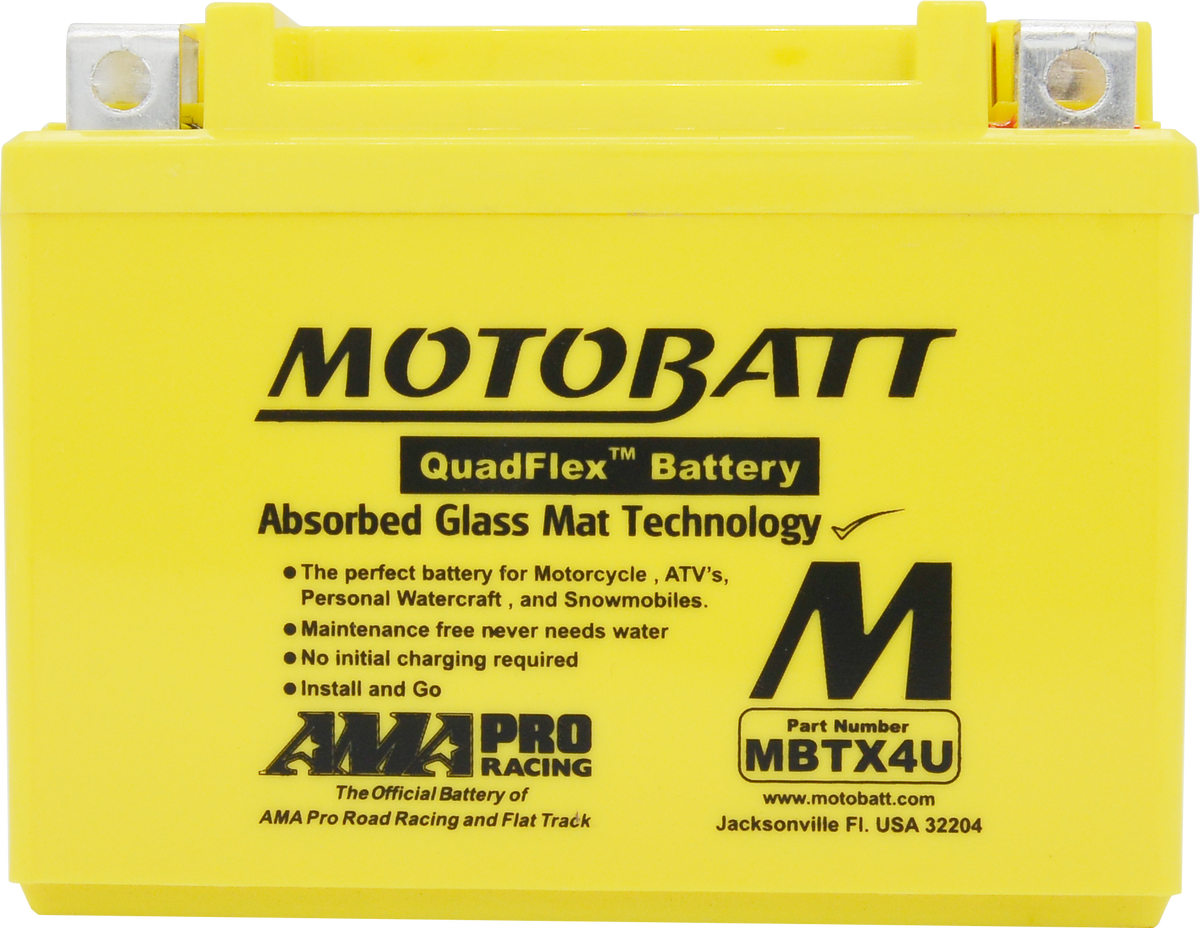Motobatt Battery MBTX4U Sealed Factory Activated