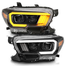 Cargar imagen en el visor de la galería, ANZO 2016-2017 Toyota Tacoma Projector Headlights w/ Plank Style Switchback Black w/ Amber