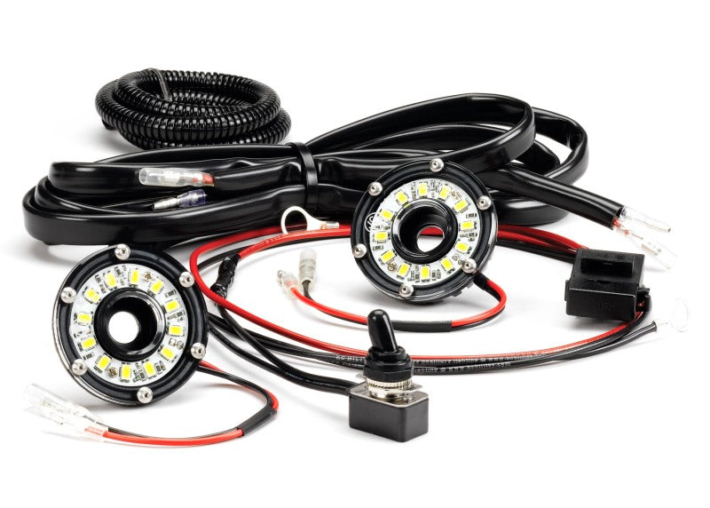 KC HiLiTES Cyclone 2in. LED Universal Under Hood Lighting Kit — Incl. 2 Lights, Switch & Wiring